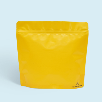 Recyclable stand up pouch with wider width